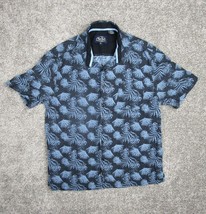 Nat Nast Shirt Men Medium Luxury Original Silk Blend Hawaiian Palm Tropical Camp - £14.84 GBP