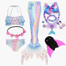 Pretty Girl Kids Girls Swimming Mermaid Tails With Monofin Costumes For Girls - £31.96 GBP