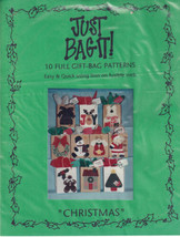 Just Bag-It 10 Full Christmas Gift Bag Patterns Using Iron On Fusible Web - $4.00