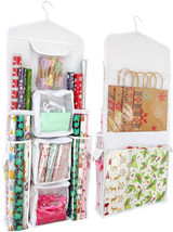 SumDirect White 16x40 Inch Double Sided Hanging Gift Wrap Organizer, Wra... - £27.77 GBP+