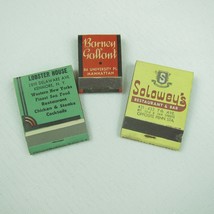 3 Vintage Matchbooks w/ Matches Lobster House Barney Gallant &amp; Soloweys New York - £15.62 GBP