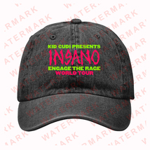 KID CUDI PRESENTS INSANO WORLD TOUR 2024 Denim Hats Caps - $30.00