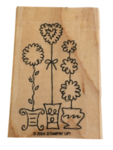 Stampin Up Rubber Stamp Heart Topiary Garden Plants Card Making Craft Whimsical - £3.92 GBP