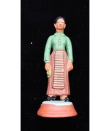 Vtg Hand Painted Indian Clay Krishnanagar Look Unsigned Woman in Dress F... - $274.89 MXN