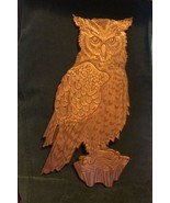 1997 HAND CARVED WOODEN OWL LANQUIST FOLK ART ORNATE EFFIGY PLAQUE DECOR... - £73.09 GBP