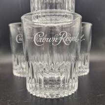 4 Crown Royal Whiskey Glasses 3.5 Inches Tall Clear Vintage Barware Collectible - £13.76 GBP