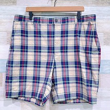 Jos A Bank Stays Cool Plaid Shorts Multicolor Flat Front Cotton Cotton M... - £23.92 GBP