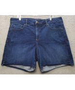 NYDJ Shorts Women 18W Blue Denim Jenna High Rise Flat Front Stretch Butt... - $20.29