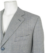 NEW Neiman Marcus Sportcoat (Jacket)!  Creme &amp; Light Blue Houndstooth  U... - $259.85 CAD