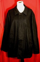 Nautica Men XL Heather Black Car Coat Jacket Wool Blend Hidden Zip Casual Dressy - £21.75 GBP