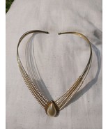 VNTG Faux Pearl Choker Gold Tone Finish with Faux Pearl Cabochon Fashion... - $16.43 CAD
