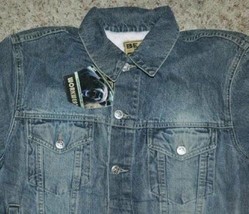 Mens Jacket Denim Bear River Workwear Heavy Jean Faded Blue Button Front... - £30.93 GBP