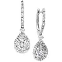 2.80 Ct Round Cut CZ Diamond Drop &amp; Dangle Earrings 14K White Gold Finish - £71.93 GBP