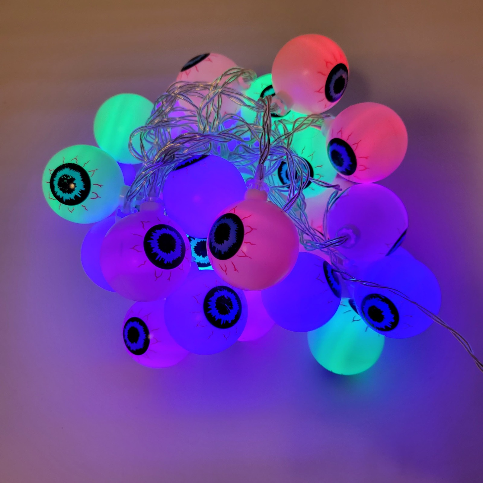 Primary image for Eyeball Flashing String Lights Multiple Options Battery Remote Halloween