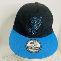 Southpole Blue and Black Ball Cap Hat Baseball Raised Embroidery Logo Cotton EUC - £14.46 GBP