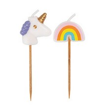 Unicorn And Rainbow Birthday Party Pick Candles, 6 Ct. - £37.42 GBP