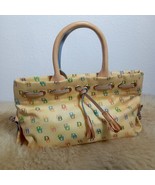 DOONEY &amp; BOURKE Logo Handbag Vintage Rainbow Leather Trim Tassels Medium - £50.30 GBP