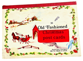 Old Fashioned Christmas Postcards  4 Designs Vintage 60s Angel Sleigh Santa - £15.87 GBP