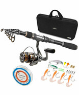 PLUSINNO Telescopic Fishing Rod and Reel Combos Full Kit, Carbon Fiber F... - $176.29