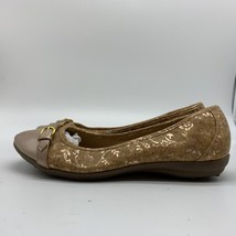 Solesenseability Women Rose Gold Cork Floral Slip On Cushioned Flats Size 8.5M - £16.35 GBP