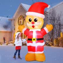 8FT Christmas Inflatable Gingerbread Man Lighted Led for Indoor Outdoor Decor - £45.47 GBP