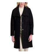 Kenneth Cole Womens Overcoat Black Lined Pockets Covered Placket Heavywe... - $177.07 CAD