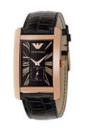 EMPORIO ARMANI AR0168 - MENS CLASSIC LEATHER STRAP DESIGNER WATCH - $150.87