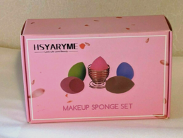 Hsyaryme Makeup Sponge Blender Set - 5 pc Set with Holder - NEW - £6.16 GBP
