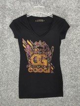 COOGI Shirt Womens Medium Babydoll Tee Jeweled Rhinestone Embellished Vegas - £17.21 GBP