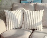 Deeland Pack Of 2 Faux Fur Plush Decorative Throw Pillow Covers Fuzzy St... - $34.93
