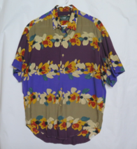 Vtg HENRY COTTON&#39;s Shirtmakers SS Floral Print Shirt Mens 40 15 ITALY Made - £30.26 GBP
