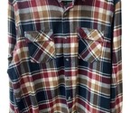 Canada Weathergear Flannel Shirt Womens Size L Red Plaid Flap Pockets - $19.90