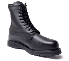 US Army Black Leather Jump Boots - 13XW Steel Toe Safety Box  - $54.31