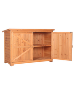 Fir Wooden Garden Yard Shed w/Double Doors  Outdoor Storage - £238.11 GBP