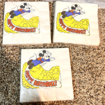 DISNEY MICKEY MOUSE astronaut Party napkins Vintage 1980s 2 SEALED 1 open - £7.96 GBP