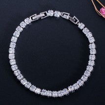 15CT Princess Simulated Diamond Adjustable 7.5&quot; Tennis Bracelet in 925 Silver - £176.00 GBP