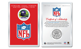 MINNESOTA VIKINGS NFL Helmet JFK Half Dollar Coin w/ NFL Display Case LI... - $9.46
