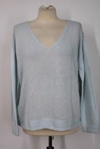 NWT Nic + Zoe LP Blue Keep It Light Semi-Sheer V-neck Knit Sweater - £31.82 GBP