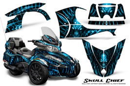 CAN-AM Brp Spyder Rt 2014-2019 Creatorx Graphics Kit Decals Skull Chief Blue Ice - £421.16 GBP