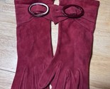 Size 7 Bloomingdale&#39;s 100% Silk Lined Red Leather Gloves New No Tags - £29.08 GBP