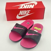 Nike Youth Kid 7 Black Vivid PInk Kawa Slide Sandals Open Toe Shoes DD8519-001 - £18.68 GBP