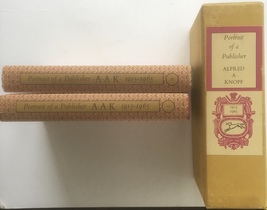 Portrait Of A Publisher Alfred A. Knopf 1965 2 Vols in Slipcase SIGNED - $85.00