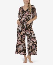 Midnight Bakery Womens Molly Chiffon 2 Piece Pajama Set,Black Peach,Medium - £56.38 GBP