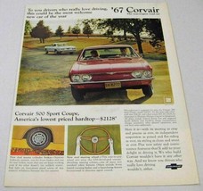 1967 Print Ad Chevy Corvair 500 Sport Coupe Chevrolet Love Driving - $14.70