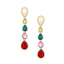 24 Kt Multicolour Gemstone Crystal Drop Earrings for women - £18.20 GBP