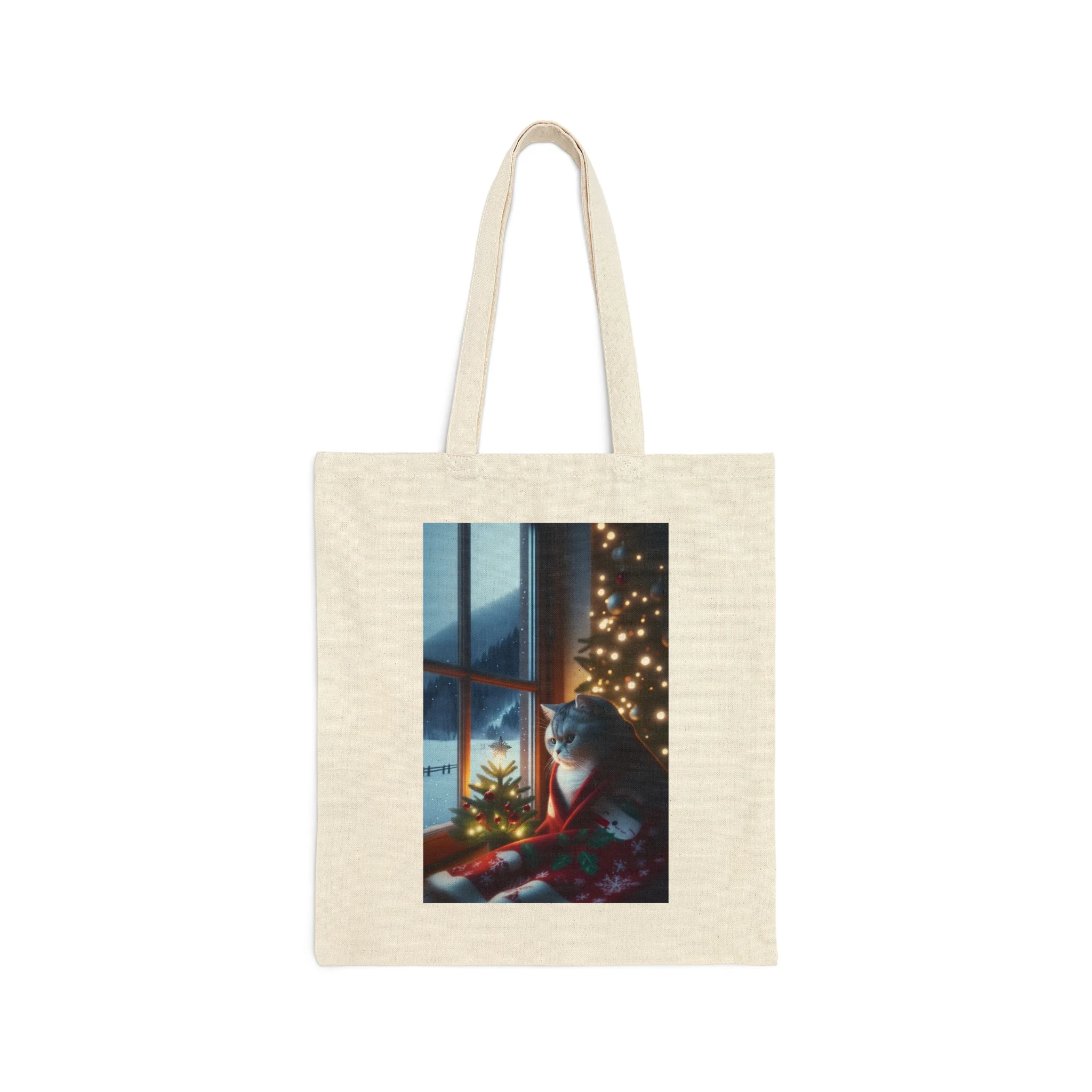 Cotton Canvas Tote Bag &quot;Winter days&quot; - $34.00