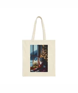 Cotton Canvas Tote Bag &quot;Winter days&quot; - $34.00