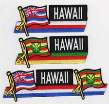 Hawaii State And Native Flags Embroidery Iron On Patch - New - £5.40 GBP+