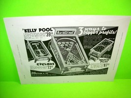 1935 Cyclone Kelly Pool Match Play Original Pinball Machine Ad Vintage - £20.88 GBP