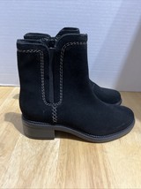 NEW CLARKS COLLECTION SIZE 8.5M BLACK SUEDE WOMEN BOOTS SIDE ZIP COMFORT - $32.59